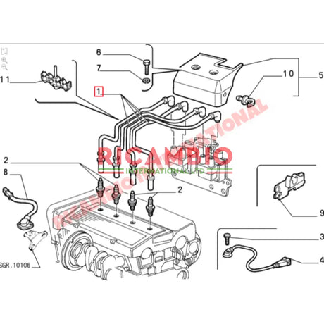 Set of 4 Ignition HT Leads - Fiat Coupe Lancia Delta Integrale - Service Items