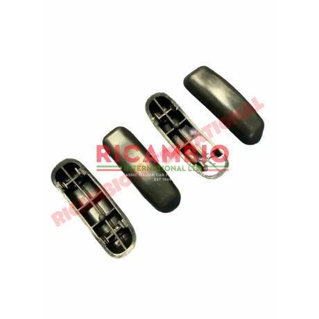 Set of FOUR Chrome Bumper Overider Rubber Pads - Classic Fiat 500 - Exterior Parts and Trim