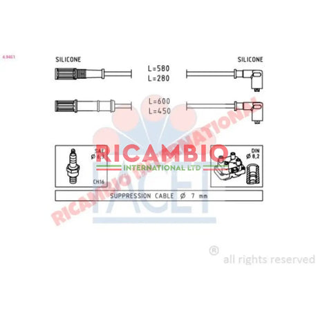 Set of Ignition/HT Leads - Fiat Punto MK2 Seicento,Classic Panda New Shape Panda Doblo - Ignition & Electronic Parts