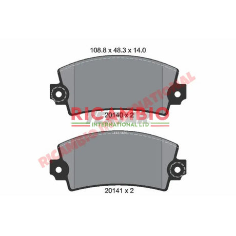 Set of Rear Brake Pads - Fiat 130 - Brake Parts and Components