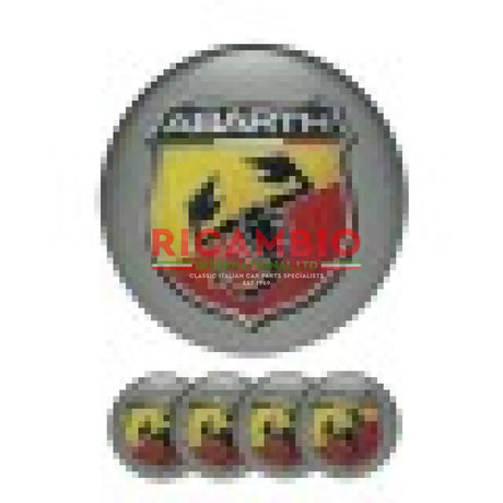 Set of Silver Alloy Wheels (190 PCD) - Classic Fiat 500 126 - ABARTH GREY / BLACK - Modifications