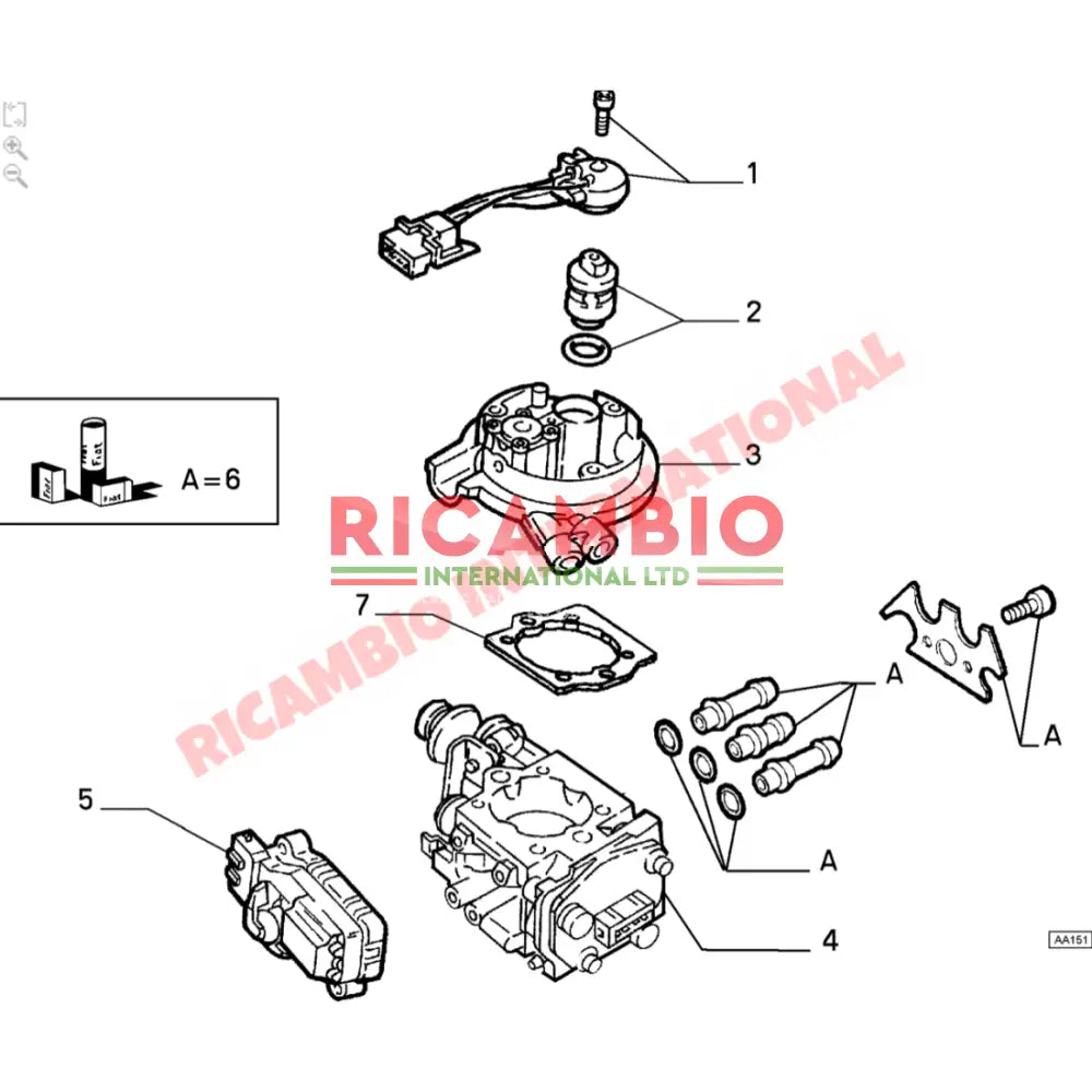 Single-point injector repair kit (BOSCH TYPE) - Classic Fiat Panda Uno Y10 - Lancia Y10