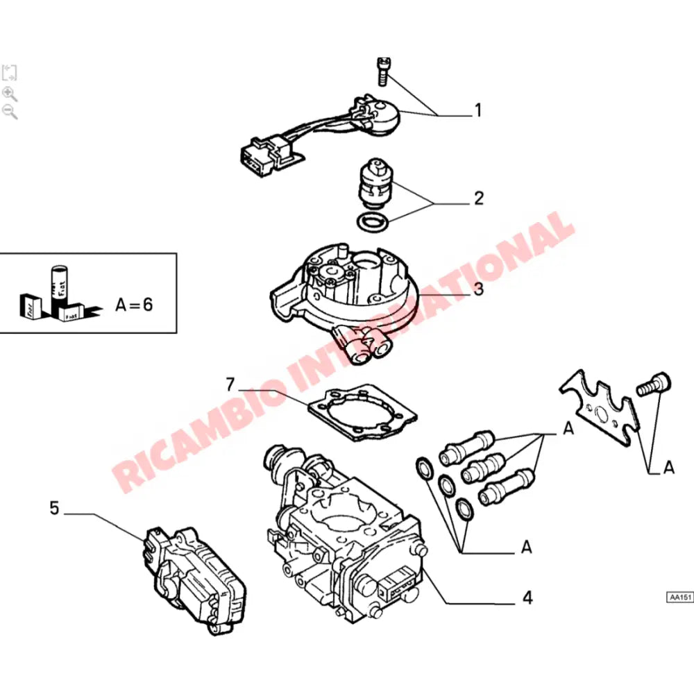 Single-point injector repair kit (BOSCH TYPE) - Classic Fiat Panda Uno Y10 - Lancia Y10