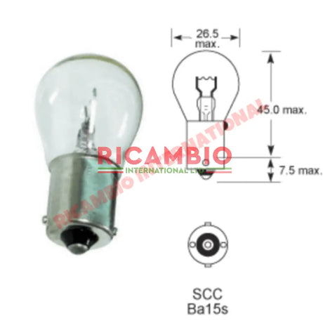 Front Indicator CLEAR Bulb 21/5W (380) - Classic Fiat 500 600 850 Lancia Fulvia PLUS MANY OTHER MODELS - Lights - Lamps