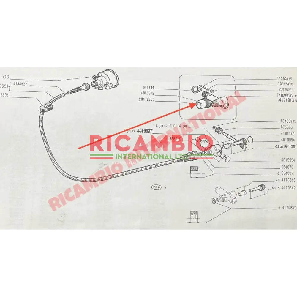 Speedo Drive Gear - Classic Fiat 500R 126 - Cables - Clips & Springs