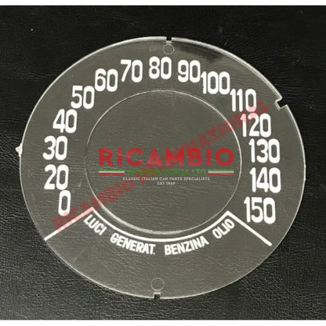 FLAT Speedo Front Speedometer Glass (KM/H) - Classic Fiat 500 - Classic Fiat 500 Parts & Spares