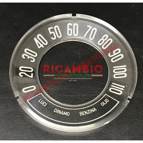 CONVEX Speedo Front Speedometer Glass (KPH) - Classic Fiat 500 - Classic Fiat 500 Parts & Spares