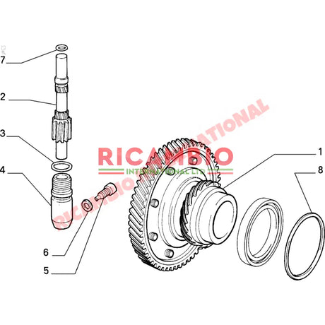 Speedo Gear Drive - Classic Fiat Panda,Cinquecento,Seicento,Uno,Y10 - Clutch & Transmission Parts