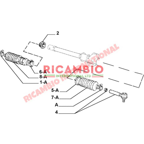 Splined Steering Rack Bush - Fiat 126,127,128,Strada/Ritmo Autobianchi A112 - Steering
