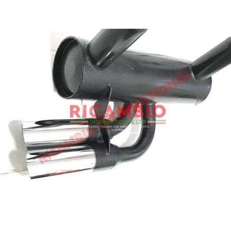 Sports Exhaust Chrome Twin Pipe - Classic Fiat 500 126 - Exhaust and Associated Parts