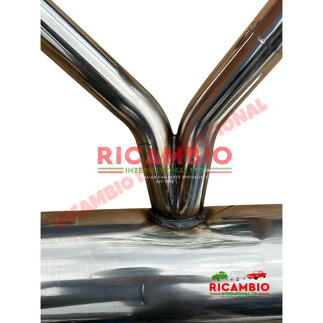 Stainless Steel Sports Exhaust (Large Single Pipe) & Gaskets - Classic Fiat 500 - 499cc Exhaust