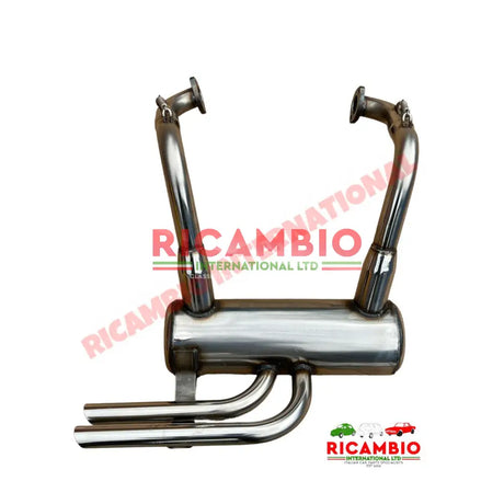 Stainless Steel Sports Exhaust (Record Monza) & Gaskets - Classic Fiat 500,126 - Exhaust