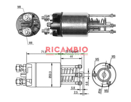 Starter Solenoid - Classic Fiat Panda,Uno,127,Cinquecento,Seicento Lancia/Autobianchi A112