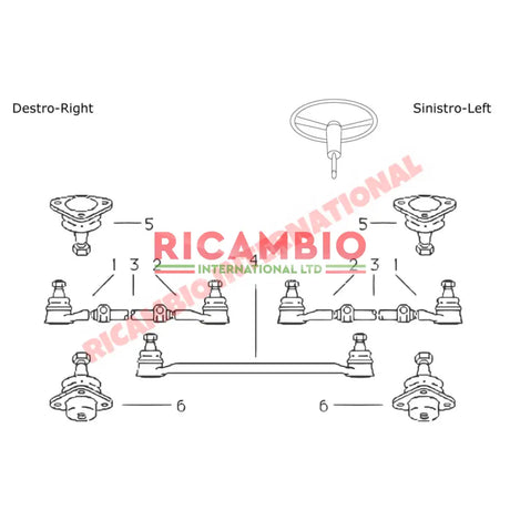 Steering Centre Drag Link - Fiat 124 - Steering