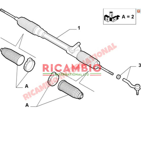 Steering Rack Boot - New Fiat 500 New Panda - Rubber Boots and Gaiters