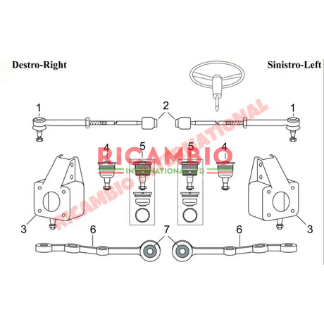 Steering Rack Track Rod - Classic Fiat Panda,127,128,A112,Y10,Fiorino - Steering
