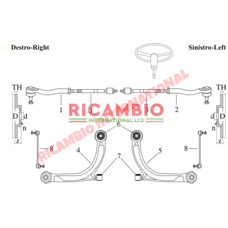 Steering Rack Track Tie Rod - Fiat New 500 - Steering - Shaft & Suspension