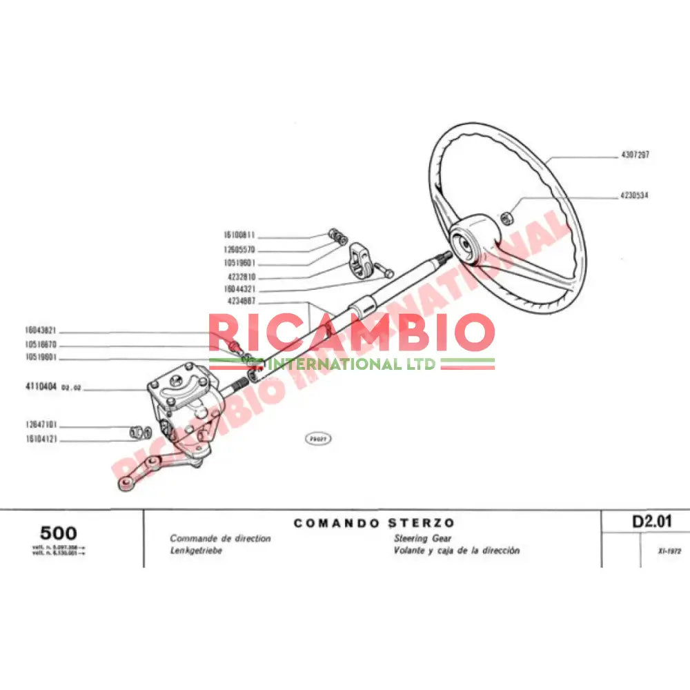 Steering Wheel Nut - Classic Fiat 500 - Steering