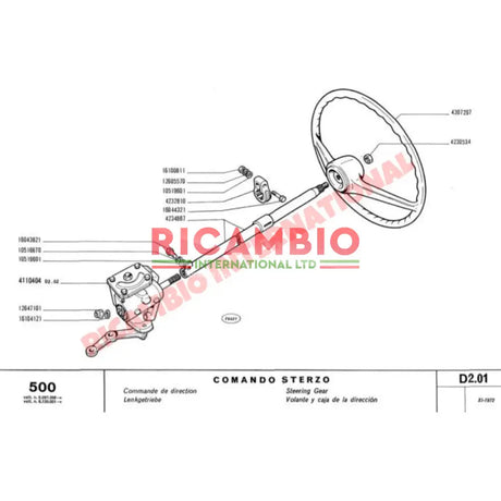 Steering Wheel Nut - Classic Fiat 500 - Steering