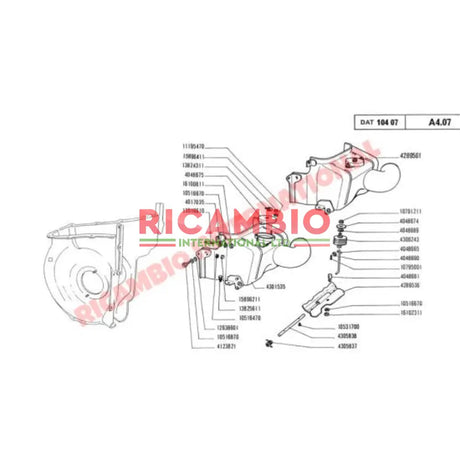 Thermostat Housing Complete - Classic Fiat 500 - Heating and Cooling