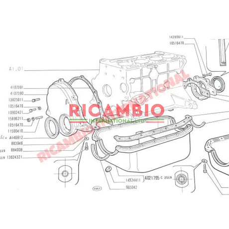 Timing Cover Gasket - Fiat 600 Multipla 850 127 - Gaskets - Seals - Grommets and Rubber Parts