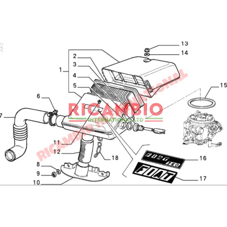 Top Carburettor Rubber Seal - Classic Fiat Panda Cinquecento Uno Y10 - Gaskets