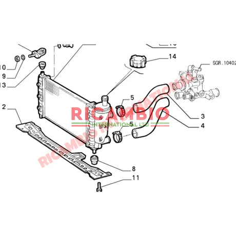 Top Radiator Hose - Fiat Bravo,Brava Marea