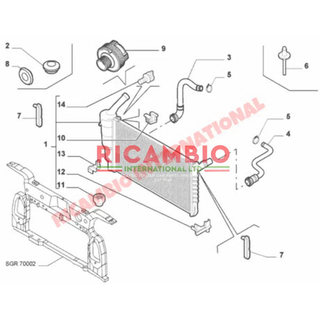 Top Radiator Hose - New Fiat 500 New Panda - Heating & Cooling