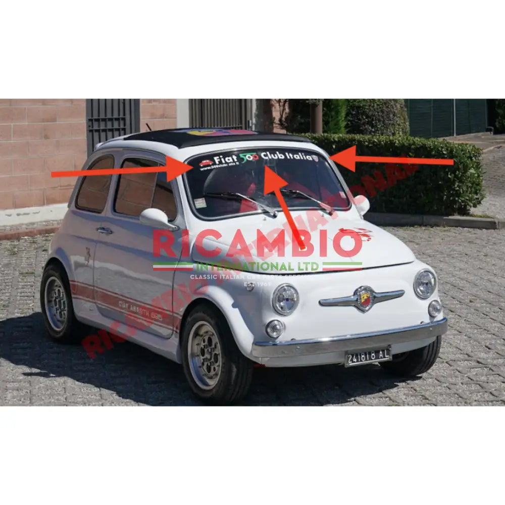 Top Windscreen Decal ’FIAT 500 CLUB ITALIA’ - Classic Fiat 500
