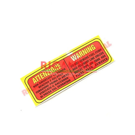 Warning Sticker - Classic Fiat 500 - Engine Bay Stickers