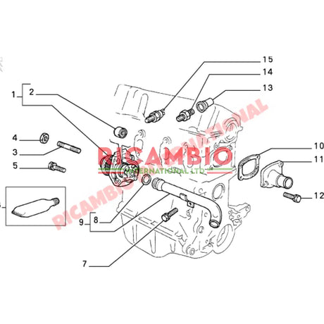 Water Pipe Rubber O’Ring - Classic Fiat Panda,Cinquecento,Seicento,Punto,Uno Lancia Y10 - Lancia Y10
