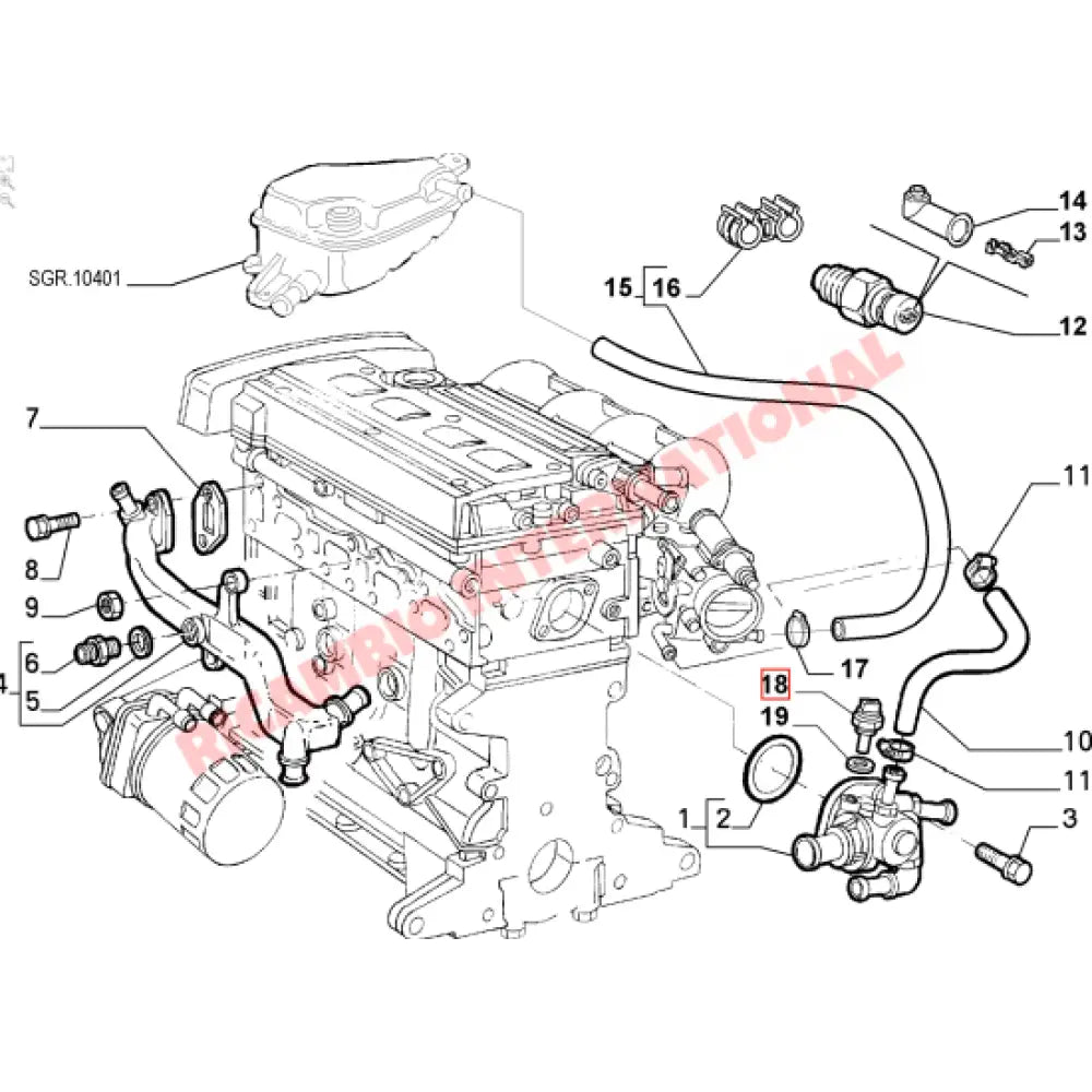 Water Pump Rubber Hose - Fiat Barchetta,Coupe, - Heating and Cooling