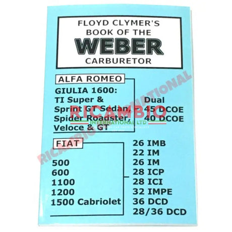 WEBER Carburettor Installation Maintenance & Setup Manual - Books & Manuals