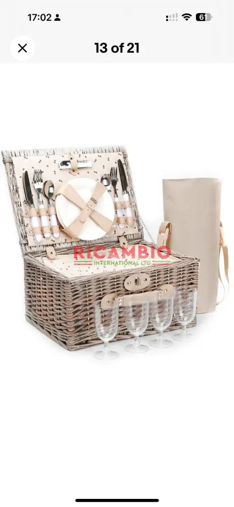Wicker Picnic Hamper 4 Person - Classic Fiat 500,600 - Exterior Parts and Trim
