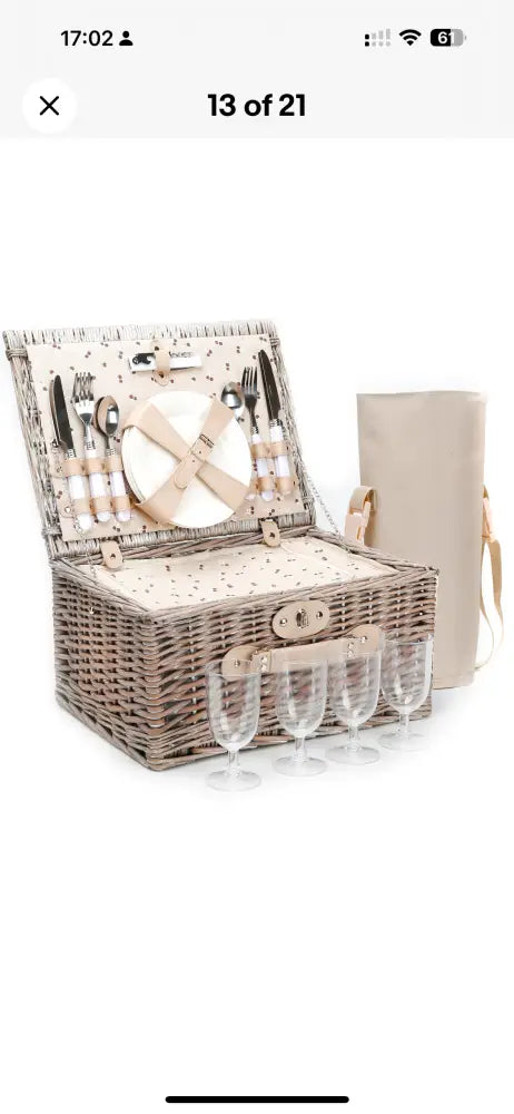 Wicker Picnic Hamper 4 Person - Classic Fiat 500,600 - Exterior Parts and Trim