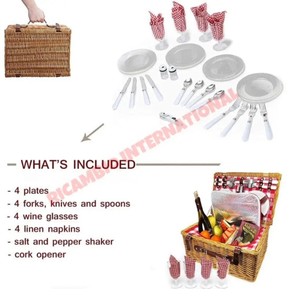 Wicker Picnic Hamper 4 Person - Classic Fiat 500 - Exterior Parts and Trim