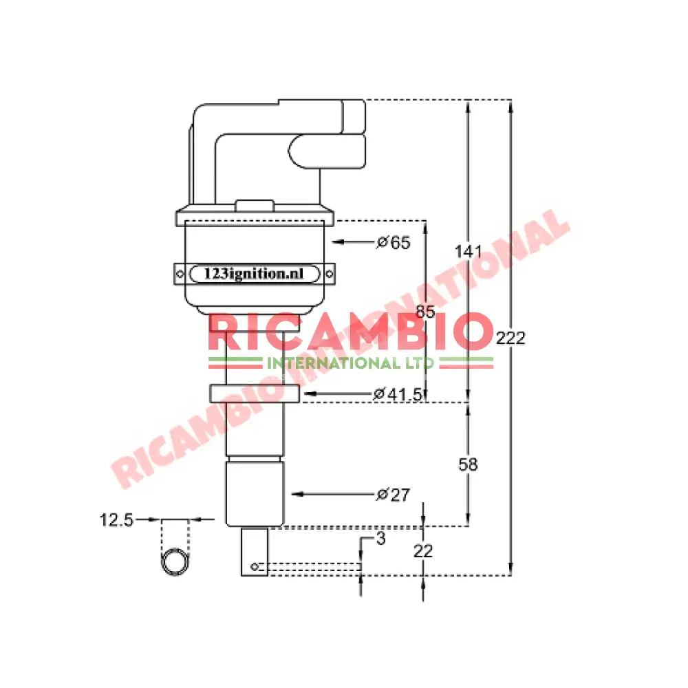 123 Electronic Distributor SIDE ENTRY (with Vacuum Advance) - Lancia Fulvia - Lancia Fulvia