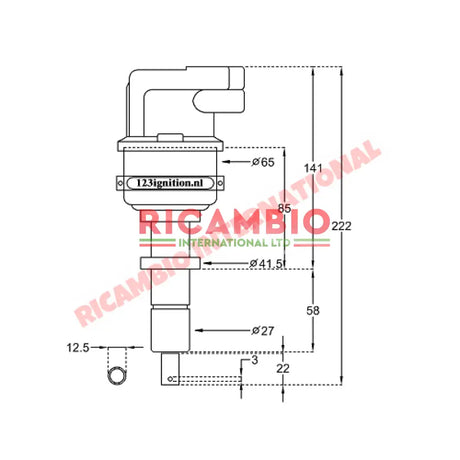 123 Electronic Distributor SIDE ENTRY (with Vacuum Advance) - Lancia Fulvia - Lancia Fulvia