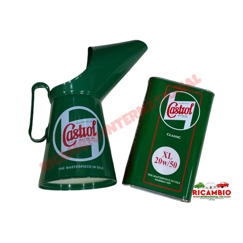 2 Pint Castrol Pouring Jug & 1 Ltr Mineral Oil 20W50 - Service Items