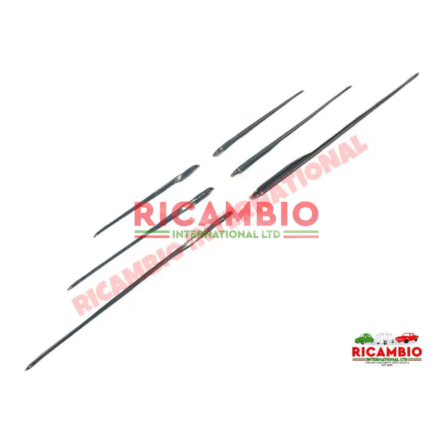 6 Piece Chrome Rear Wing Trim Moulding Kit - Autobianchi Bianchina Transformabile - Exterior Trim