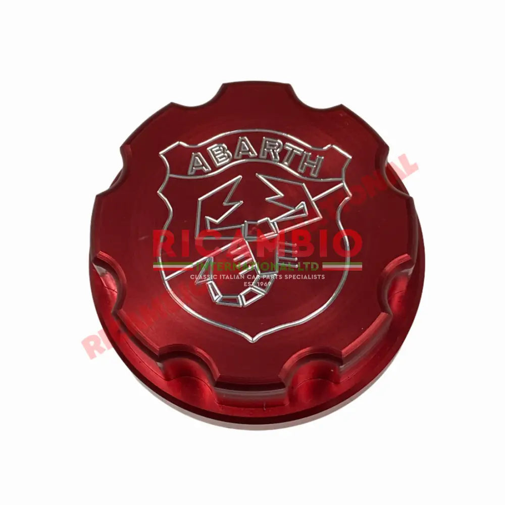 Abarth Alloy Fuel Petrol Cap - Classic Fiat 500 - Red Anodized Abarth - Abarth