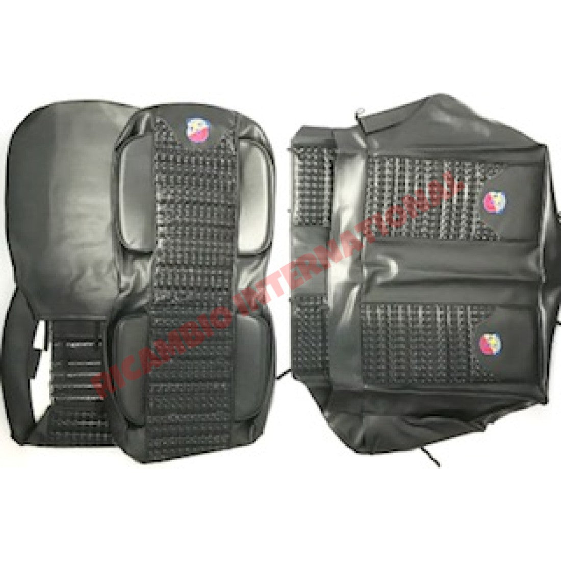 Abarth Black ’Pearlescent’ Sports Seat Cover Set - Classic Fiat 500 - Seat Covers - Padding and Seat Spring