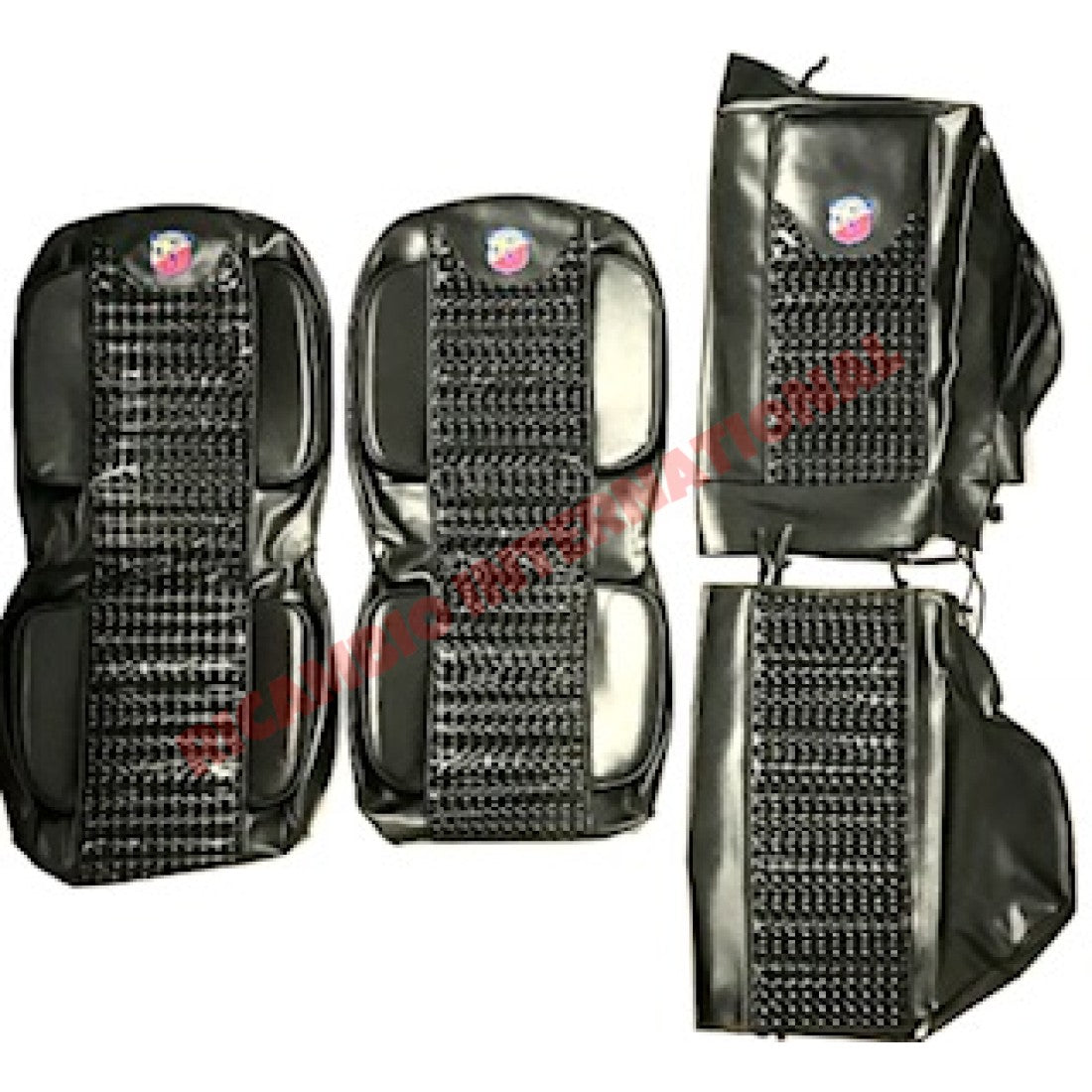 Abarth Black ’Pearlescent’ Sports Seat Cover Set - Classic Fiat 500 - Seat Covers - Padding and Seat Spring