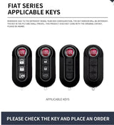 Abarth Black Zinc Alloy & Leather Key Fob Case & Keyring - Abarth 595,695
