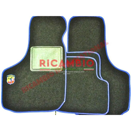 Abarth Carpet Mats Set (Blue Trim/LHD) - Classic Fiat 500 - Carpet