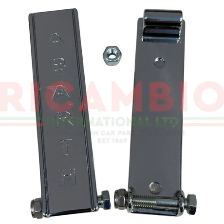 Abarth Chrome Engine Lid Opening Brackets - Classic Fiat 500 - Abarth