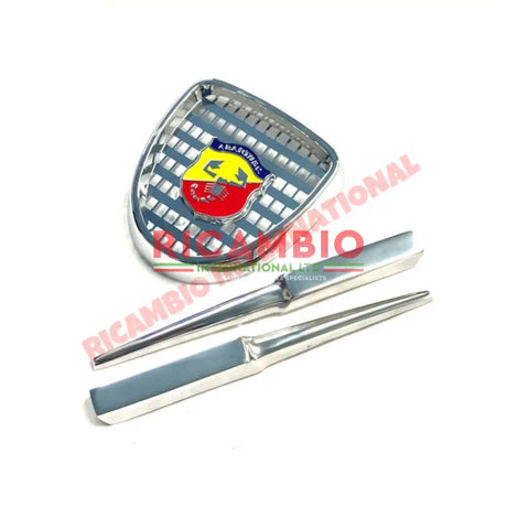 Abarth Front Grille Badge Kit - Fiat 600 850 - Fiat/Seat 600 PartsFront Lamps and Associated ItemsBadge - Grill & Emblem