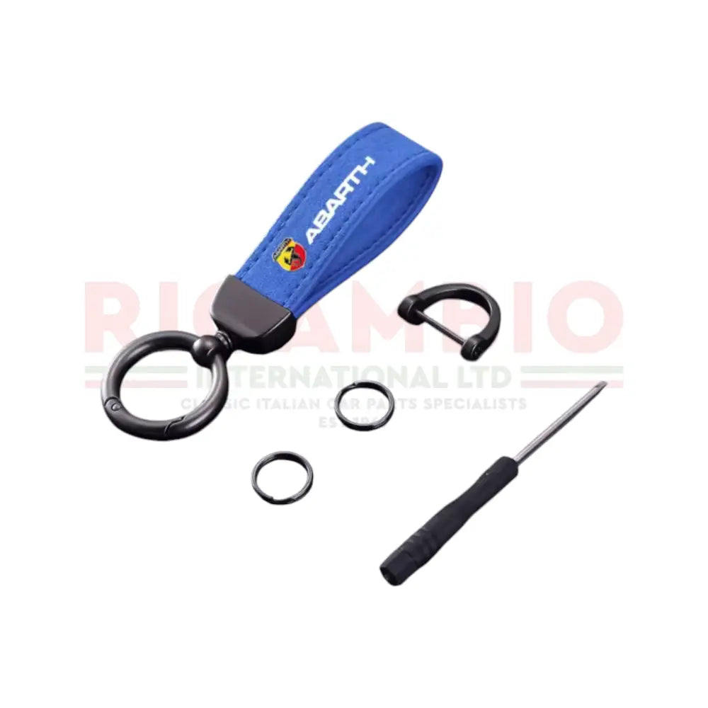 Abarth Keyring Suede & Metal - Blue