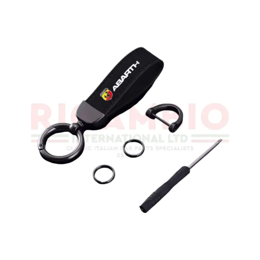 Abarth Keyring Suede & Metal - Carbon