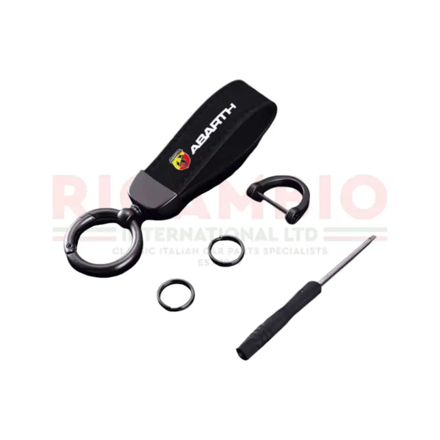 Abarth Keyring Suede & Metal - Carbon